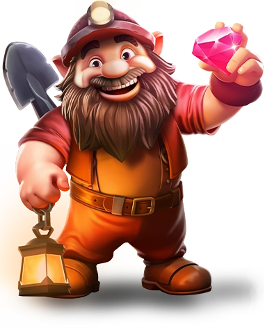 slot character holding diamond